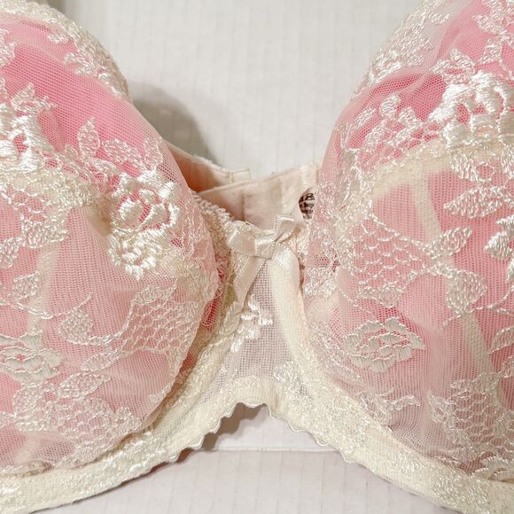 Prima Donna 38C Embroidered Unline Sheer Cup Underwire Support Bra 16-2570 Cream - Picture 2 of 10